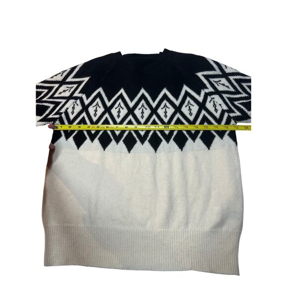 Black & White Nordic Geometric Knit Sweater | Shein | Cabin Core | Size S NWOT - Picture 5 of 6